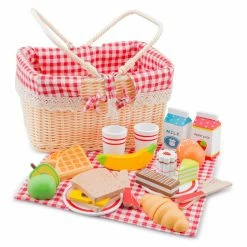 Best Pirce ❤️ New Classic Toys Picnic Basket With Wooden Foods 🛒